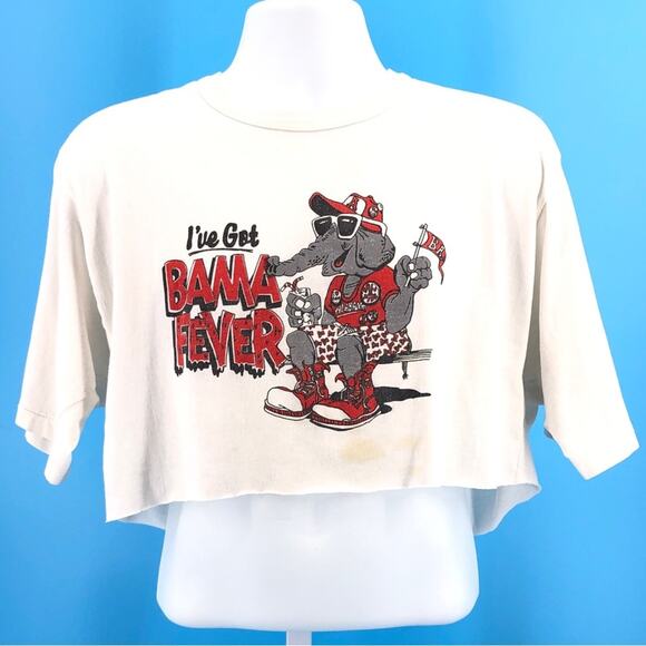 80s University of Alabama I’ve Got Bama Fever cropped tshirt crop top - Picture 1 of 7